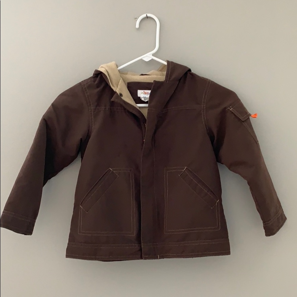 Brown jacket with fleece lining